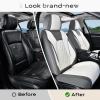 imageCoverado Car Seat Covers Full Set Universal Seat Covers for Cars Car Seat Protector Waterproof Nappa Car Seat Cushion Car Seat Covers Front Seats and Back Fit for Most Cars Trucks SUV BlackampampBlueGrayWhiteGrid