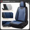 imageCoverado Car Seat Covers Full Set Universal Seat Covers for Cars Car Seat Protector Waterproof Nappa Car Seat Cushion Car Seat Covers Front Seats and Back Fit for Most Cars Trucks SUV BlackampampBlueBlackBlueLine