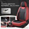 imageCoverado Car Seat Covers Full Set Universal Seat Covers for Cars Car Seat Protector Waterproof Nappa Car Seat Cushion Car Seat Covers Front Seats and Back Fit for Most Cars Trucks SUV BlackampampBlueRedBlackLine