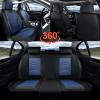 imageCoverado Car Seat Covers Full Set Universal Seat Covers for Cars Car Seat Protector Waterproof Nappa Car Seat Cushion Car Seat Covers Front Seats and Back Fit for Most Cars Trucks SUV BlackampampBlueBlackBlue