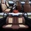 imageCoverado Car Seat Covers Full Set Universal Seat Covers for Cars Car Seat Protector Waterproof Nappa Car Seat Cushion Car Seat Covers Front Seats and Back Fit for Most Cars Trucks SUV BlackampampBlueCoffeeBeigeLine