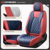 imageCoverado Car Seat Covers Full Set Universal Seat Covers for Cars Car Seat Protector Waterproof Nappa Car Seat Cushion Car Seat Covers Front Seats and Back Fit for Most Cars Trucks SUV BlackampampBlueRedBlue