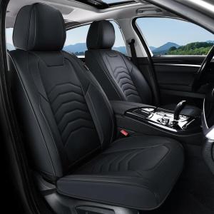 imageCoverado Car Seat Covers Full Set Universal Seat Covers for Cars Car Seat Protector Waterproof Nappa Car Seat Cushion Car Seat Covers Front Seats and Back Fit for Most Cars Trucks SUV BlackampampBlueBlackLine