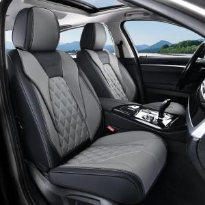 imageCoverado Car Seat Covers Full Set Universal Seat Covers for Cars Car Seat Protector Waterproof Nappa Car Seat Cushion Car Seat Covers Front Seats and Back Fit for Most Cars Trucks SUV BlackampampBlueBlackGrayGrid