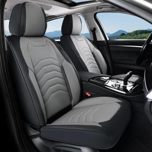 imageCoverado Car Seat Covers Full Set Universal Seat Covers for Cars Car Seat Protector Waterproof Nappa Car Seat Cushion Car Seat Covers Front Seats and Back Fit for Most Cars Trucks SUV BlackampampBlueBlackGrayLine