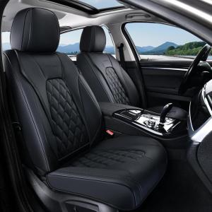 imageCoverado Car Seat Covers Full Set Universal Seat Covers for Cars Car Seat Protector Waterproof Nappa Car Seat Cushion Car Seat Covers Front Seats and Back Fit for Most Cars Trucks SUV BlackampampBlueBlackGrid