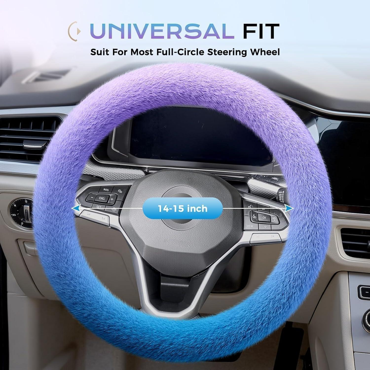 imageCoverado Car Steering Wheel Cover Nappa Leather Black ampamp Gray Steering Wheel Covers Universal 1415 inch AntiSlip Breathable Steering Wheel Protector for Women MenABlue