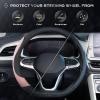 imageCoverado Car Steering Wheel Cover Nappa Leather Black ampamp Gray Steering Wheel Covers Universal 1415 inch AntiSlip Breathable Steering Wheel Protector for Women MenBBlackPink