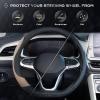 imageCoverado Car Steering Wheel Cover Nappa Leather Black ampamp Gray Steering Wheel Covers Universal 1415 inch AntiSlip Breathable Steering Wheel Protector for Women MenBBlackBrown