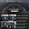 imageCoverado Car Steering Wheel Cover Nappa Leather Black ampamp Gray Steering Wheel Covers Universal 1415 inch AntiSlip Breathable Steering Wheel Protector for Women MenBBlackGray
