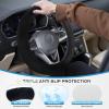 imageCoverado Car Steering Wheel Cover Nappa Leather Black ampamp Gray Steering Wheel Covers Universal 1415 inch AntiSlip Breathable Steering Wheel Protector for Women MenABlack