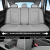 imageCoverado Leather Seat Covers Full Set Black and Beige Seat Covers for SUV Pickup Truck Sedan Automotive Vehicle Interior Waterproof and Durable All Weather ProtectorGray