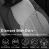 imageCoverado Leather Seat Covers Full Set Black and Beige Seat Covers for SUV Pickup Truck Sedan Automotive Vehicle Interior Waterproof and Durable All Weather ProtectorBlackGray