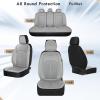 imageCoverado Leather Seat Covers Full Set Black and Beige Seat Covers for SUV Pickup Truck Sedan Automotive Vehicle Interior Waterproof and Durable All Weather ProtectorGray
