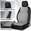 imageCoverado Leather Seat Covers Full Set Black and Beige Seat Covers for SUV Pickup Truck Sedan Automotive Vehicle Interior Waterproof and Durable All Weather ProtectorBlackGray