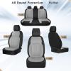 imageCoverado Leather Seat Covers Full Set Black and Beige Seat Covers for SUV Pickup Truck Sedan Automotive Vehicle Interior Waterproof and Durable All Weather ProtectorBlackGray