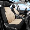 imageCoverado Leather Seat Covers Full Set Black and Beige Seat Covers for SUV Pickup Truck Sedan Automotive Vehicle Interior Waterproof and Durable All Weather ProtectorBlackBeige