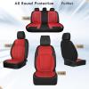 imageCoverado Leather Seat Covers Full Set Black and Beige Seat Covers for SUV Pickup Truck Sedan Automotive Vehicle Interior Waterproof and Durable All Weather ProtectorBlackRed