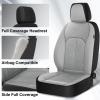 imageCoverado Leather Seat Covers Full Set Black and Beige Seat Covers for SUV Pickup Truck Sedan Automotive Vehicle Interior Waterproof and Durable All Weather ProtectorGray