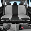 imageCoverado Leather Seat Covers Full Set Black and Beige Seat Covers for SUV Pickup Truck Sedan Automotive Vehicle Interior Waterproof and Durable All Weather ProtectorBlackGray