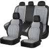 imageCoverado Leather Seat Covers Full Set Black and Beige Seat Covers for SUV Pickup Truck Sedan Automotive Vehicle Interior Waterproof and Durable All Weather ProtectorBlackGray
