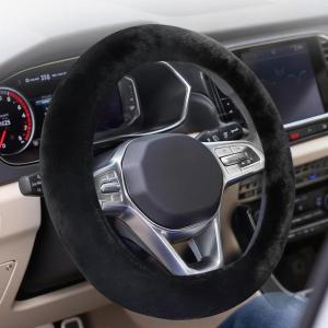 imageCoverado Car Steering Wheel Cover Nappa Leather Black ampamp Gray Steering Wheel Covers Universal 1415 inch AntiSlip Breathable Steering Wheel Protector for Women MenABlack