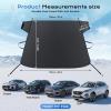 imageCoverado Windshield Cover for Ice and Snow Durable 600D Oxford Fabric Waterproof Heavy Duty Winter Windshield Frost Protector for Most Cars SUVs Trucks Medium 67x47Black