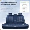 imageCoverado Car Seat Covers Back Seat Cover 3Pieces Black Rear Car Seat Covers Waterproof Car Seat Cushion Car Seat Protector Leather Seat Cover Seat Protector Universal Fit Most CarsBlue