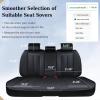 imageCoverado Car Seat Covers Back Seat Cover 3Pieces Black Rear Car Seat Covers Waterproof Car Seat Cushion Car Seat Protector Leather Seat Cover Seat Protector Universal Fit Most CarsBlack