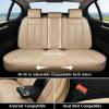 imageCoverado Car Seat Covers Back Seat Cover 3Pieces Black Rear Car Seat Covers Waterproof Car Seat Cushion Car Seat Protector Leather Seat Cover Seat Protector Universal Fit Most CarsBeige