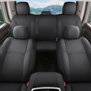 imageCoverado Chevy Silverado Waterproof Canvas Seat Covers Full Set Fit for Silverado GMC Sierra 20072013 ampamp 20192025 1500 20202025 2500HD 3500HD Crew Double Extended CabFlat FrontampampFlat Rear BlackBlackOxford