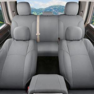 imageCoverado Chevy Silverado Waterproof Canvas Seat Covers Full Set Fit for Silverado GMC Sierra 20072013 ampamp 20192025 1500 20202025 2500HD 3500HD Crew Double Extended CabFlat FrontampampFlat Rear BlackGrayOxford