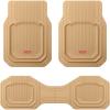 imageCoverado Car Floor Mats Full Sets Waterproof All Weather Automotive Floor Mats Deep Dish Trim to Fit Automotive Mats for Cars SUV Truck Vans Light BlackBeige