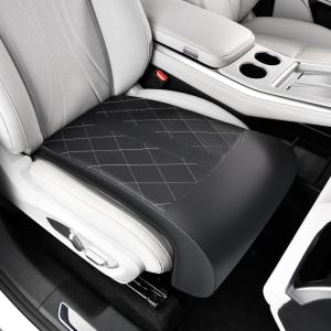 imageCoverado Car Seat Extender Leg Support Leather Leg Extender Cushuin for Car Seats Waterproof Car Seat Cushions Universal Fit for Most Vehicles BlackBlack