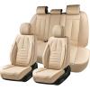 image:imageCoverado Seat Covers Car Seat Covers Front Seats Automotive Seat Covers Waterproof Nappa Leather Car Seat Cover Car Seat Cushion Black Seat Covers Carseat Cover Universal Fit for Most CarsBeige