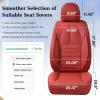 image:imageCoverado Seat Covers Car Seat Covers Front Seats Automotive Seat Covers Waterproof Nappa Leather Car Seat Cover Car Seat Cushion Black Seat Covers Carseat Cover Universal Fit for Most CarsRed