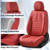 image:imageCoverado Seat Covers Car Seat Covers Front Seats Automotive Seat Covers Waterproof Nappa Leather Car Seat Cover Car Seat Cushion Black Seat Covers Carseat Cover Universal Fit for Most CarsRed