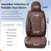 image:imageCoverado Seat Covers Car Seat Covers Front Seats Automotive Seat Covers Waterproof Nappa Leather Car Seat Cover Car Seat Cushion Black Seat Covers Carseat Cover Universal Fit for Most CarsCoffee