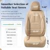 image:imageCoverado Seat Covers Car Seat Covers Front Seats Automotive Seat Covers Waterproof Nappa Leather Car Seat Cover Car Seat Cushion Black Seat Covers Carseat Cover Universal Fit for Most CarsBeige