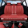 image:imageCoverado Seat Covers Car Seat Covers Front Seats Automotive Seat Covers Waterproof Nappa Leather Car Seat Cover Car Seat Cushion Black Seat Covers Carseat Cover Universal Fit for Most CarsRed