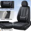 image:imageCoverado Seat Covers Car Seat Covers Front Seats Leather Seat Covers for Cars Car Seat Protector Waterproof Black Car Seat Cushion Front Carseat Cover Universal Fit for Most Cars8805Balck