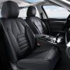 image:imageCoverado Seat Covers Car Seat Covers Front Seats Automotive Seat Covers Waterproof Nappa Leather Car Seat Cover Car Seat Cushion Black Seat Covers Carseat Cover Universal Fit for Most CarsBlack