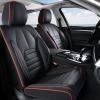 image:imageCoverado Seat Covers Car Seat Covers Front Seats Automotive Seat Covers Waterproof Nappa Leather Car Seat Cover Car Seat Cushion Black Seat Covers Carseat Cover Universal Fit for Most CarsBlackRed line