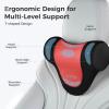 image:imageCoverado Lumbar Support Pillow for Car Ergonomic Memory Foam Back Pillow for Office Chair New Back Cushion for Pain Relief PU Leather Car Lumbar Support for Driving SeatBlackred