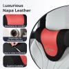 image:imageCoverado Lumbar Support Pillow for Car Ergonomic Memory Foam Back Pillow for Office Chair New Back Cushion for Pain Relief PU Leather Car Lumbar Support for Driving SeatBlackred