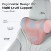 image:imageCoverado Lumbar Support Pillow for Car Ergonomic Memory Foam Back Pillow for Office Chair New Back Cushion for Pain Relief PU Leather Car Lumbar Support for Driving SeatPink