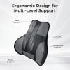 image:imageCoverado Lumbar Support Pillow for Car Ergonomic Memory Foam Back Pillow for Office Chair New Back Cushion for Pain Relief PU Leather Car Lumbar Support for Driving SeatBlack