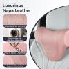 image:imageCoverado Lumbar Support Pillow for Car Ergonomic Memory Foam Back Pillow for Office Chair New Back Cushion for Pain Relief PU Leather Car Lumbar Support for Driving SeatPink