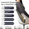image:imageCoverado Lumbar Support Pillow for Car Ergonomic Memory Foam Back Pillow for Office Chair New Back Cushion for Pain Relief PU Leather Car Lumbar Support for Driving SeatGray