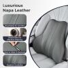 image:imageCoverado Lumbar Support Pillow for Car Ergonomic Memory Foam Back Pillow for Office Chair New Back Cushion for Pain Relief PU Leather Car Lumbar Support for Driving SeatGray